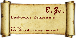 Benkovics Zsuzsanna névjegykártya