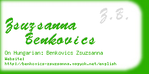 zsuzsanna benkovics business card